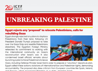 Egypt rejects any ‘proposal’ to relocate Palestinians, calls for rebuilding Gaza (MEM)