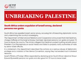 South Africa orders expulsion of Israeli envoy, declared persona non grata