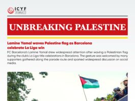 Lamine Yamal waves Palestine flag as Barcelona celebrate La Liga win
